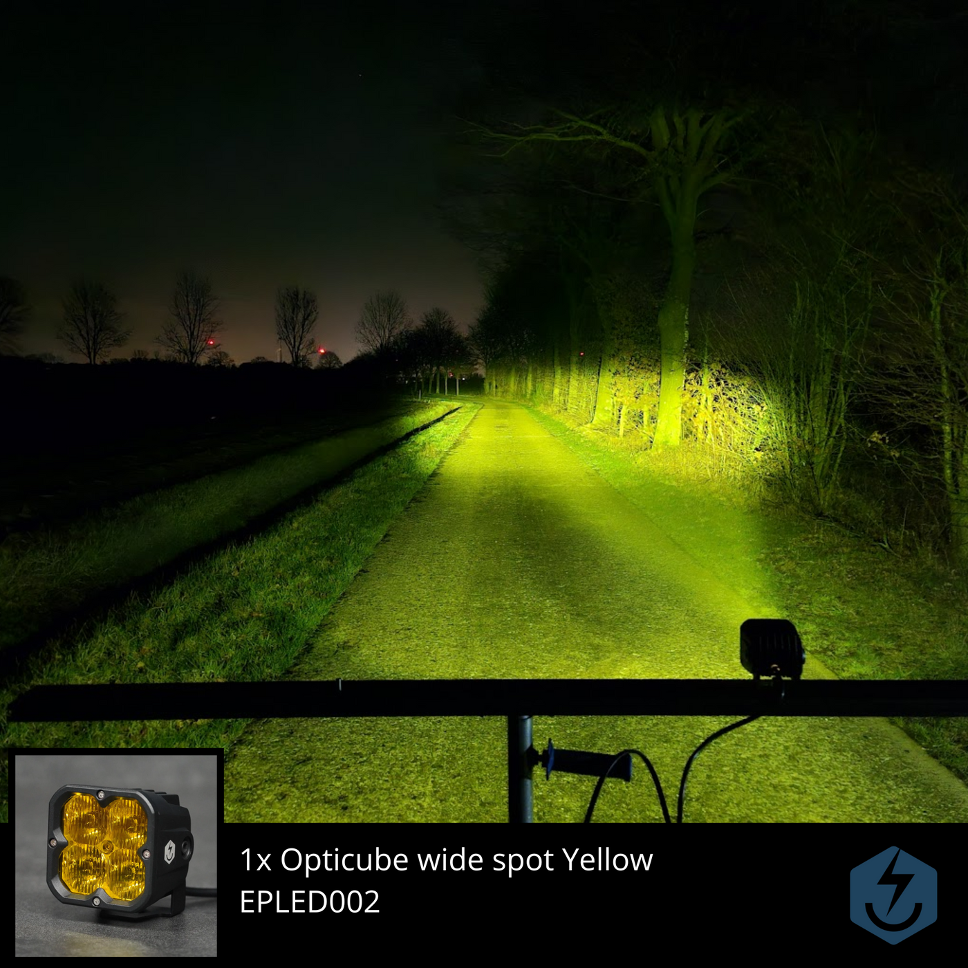 Driving Light Opticube Wide Spot Yellow