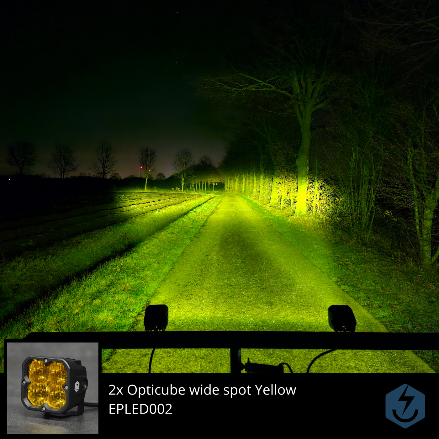 Driving Light Opticube Wide Spot Yellow